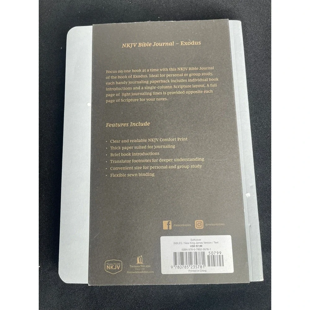 Thomas Nelson NKJV Bible Journal Exodus Softcover Comfort Print 9780785235781